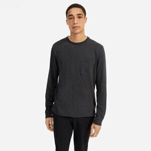 Everlane The Organic Cotton Long-Sleeve Pocket Tee Grey Base - Size L
